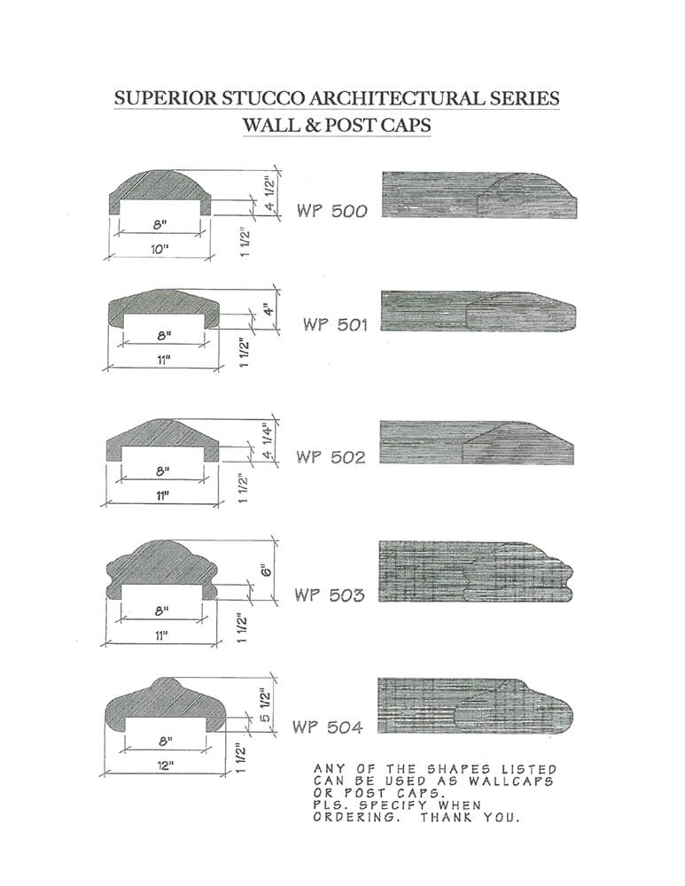 architectural wall and post caps