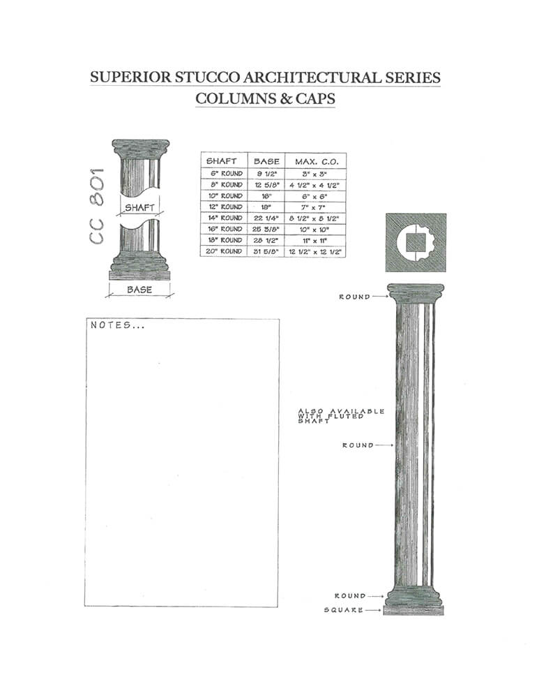 columns and caps